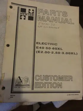E2.00-2.50-3.00XL HYSTER Electric Forklift Catalog Manual