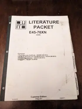 E45-E70XN HYSTER Forklift Literature Packet