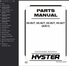 H3.5UT HYSTER Forklift Catalog Manual Pdf Usb