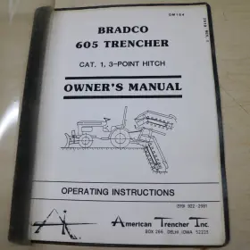 P50A HYSTER Bradco Trencher Operation Manual Book Lubrication