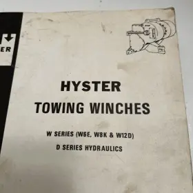 W12D HYSTER Towing Winch Hydraulics Book #2