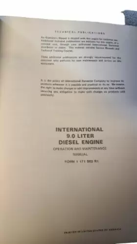 171549 I-H ENGINES Diesel Operation Manual Book #2