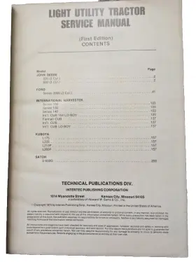 LUTS1-1 I-T Service Manual Deere Ford Cub Kubota Tractor #2