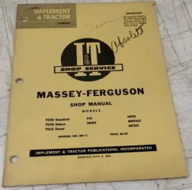 MF-11 I-T Massey Ferguson Tractor Service Repair Manual
