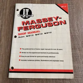 MF27 I-T SHOP SERVICE Massey Ferguson Mdls Manual