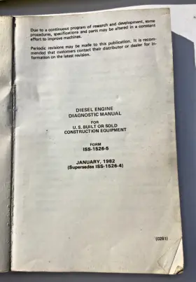 ISS-1526-5 IH INTERNATIONAL HARVESTER Diesel Engine Manual #3