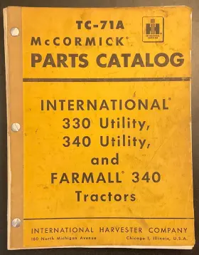 TC-71A International Utility Farmall Tractor Catalog