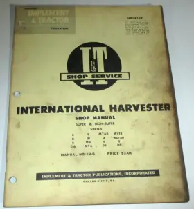 W6TAD International Cub Mta Md Tractor Manual