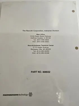 400032 INDRAMAT Typecode Manual #2