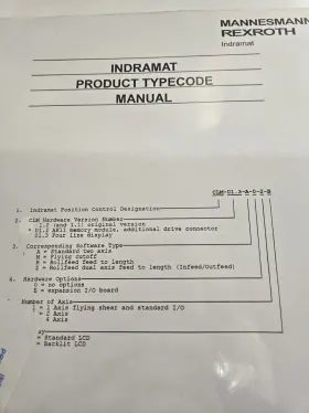400032 INDRAMAT Typecode Manual #3