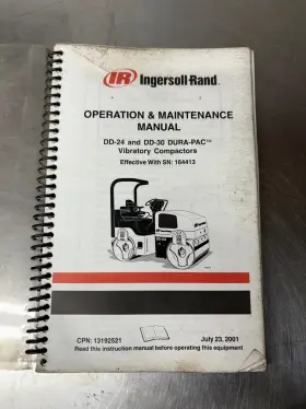 13192521 INGERSOLL RAND Dura Pac Compactor Operators Manual
