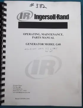 22092696 INGERSOLL RAND Generator Operation Manual Book