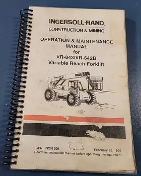 59201509 INGERSOLL RAND Operation Manual Forklift
