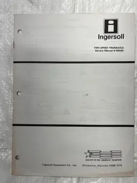 9-99585 INGERSOLL RAND Transaxle Service Manual