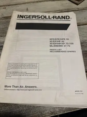 APDD751 INGERSOLL RAND Xfe Epe Xf Ep Air Compressor Manual