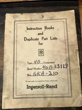 GKA-210 INGERSOLL RAND Air Compressor Manual