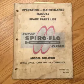 PCD-244A INGERSOLL-RAND Operating Manual Book Air Compressor