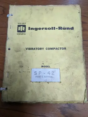 SP-42 INGERSOLL RAND Vibratory Compactor Manual