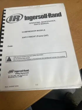 XHP1170SCAT INGERSOLL RAND Frame Cat Operating Manual