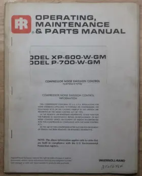 XP700-W-GM INGERSOLL RAND Compressor Oper Manual