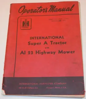 1011222 INTERNATIONAL Farmall Highway Mower Repair Operators