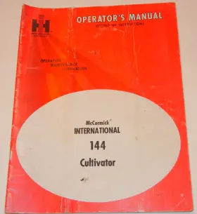 1011803 INTERNATIONAL Mccormick Cultivator Operation Setting
