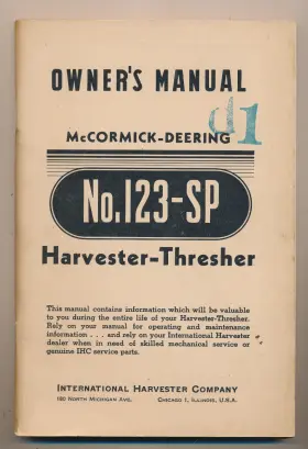 123-SP INTERNATIONAL Mccormick Deering Harvester Thresher