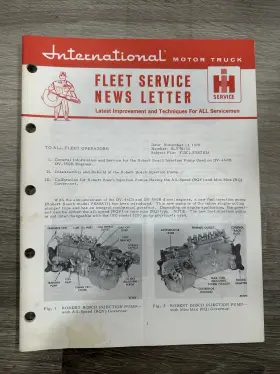DV-462B INTERNATIONAL Harvester Service Bulletin Fuel Manual