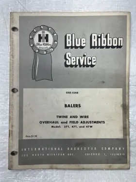 GSS-1347 INTERNATIONAL Balers Service Manual