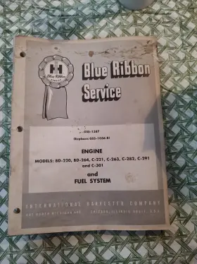 220BD INTERNATIONAL HARVESTER Ribbon Serv Manual Bd