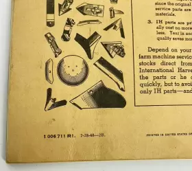 C-271B INTERNATIONAL HARVESTER Owners Manual Blackland #3
