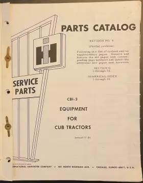 CBI-3 INTERNATIONAL HARVESTER Catalog Cub Tractors #2