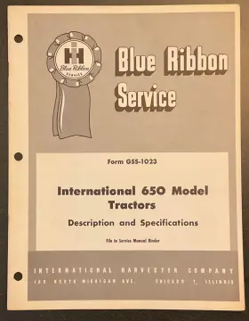 GSS-1023 INTERNATIONAL HARVESTER Ribbon Service Tractors