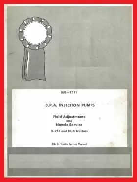 GSS-1311 INTERNATIONAL HARVESTER Service Manual Dpa Injection