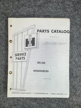 WR-202 INTERNATIONAL HARVESTER Windrowers Catalog Manual