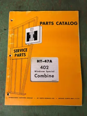 HT-47A INTERNATIONAL Catalog Windrow Combine