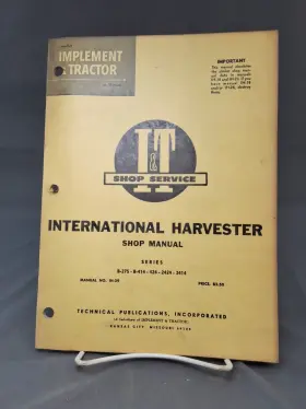 IH-29 INTERNATIONAL Service Manual Harvester
