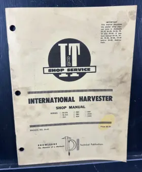 IH-45 INTERNATIONAL Service Manual Harvester