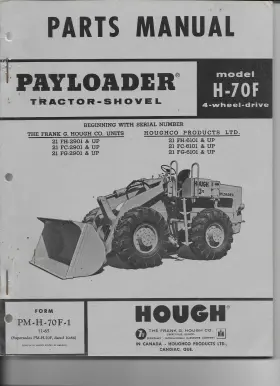 H-70F INTERNATIONAL IHC HOUGH Manual Payloader