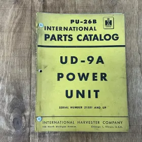 PU-26B INTERNATIONAL Harvester Catalog Book Manual Power Unit