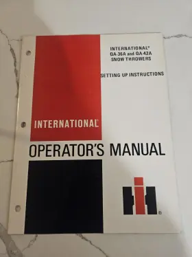 QA42A INTERNATIONAL Harvester Snowblower Owners Manual Book