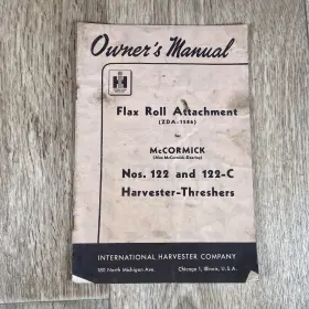 ZDA-1586 INTERNATIONAL Mccormick Owners Manual Flax Roll Nos