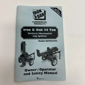 BHVH3402 IRON OAK Vertical Horizontal Log Splitter Operator