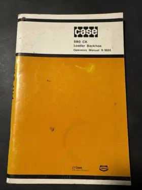9-1885 J.I. CASE Operator Manual Ck Loader Backhoe