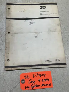 9-51840 J.I. CASE Wood Splitter Operators Manual