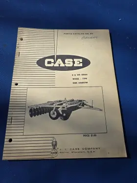 A872 J.I. CASE Ji Wb Wheel Harrow Catalog Manual