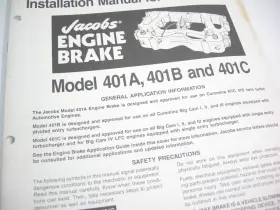 9975 JAKE BRAKE Jacobs Engine Manual Book Cummins #2