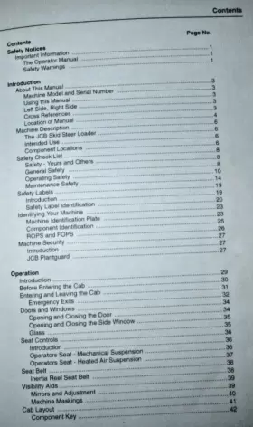 225T JCB Skid Loader Operators Manual #3