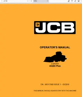 432ZX JCB Loader Operators Owners Manual Pdf Usb #2