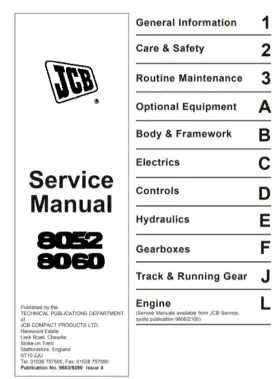 9803-9290 JCB Mini Excavator Service Repair Manual Pdf Usb